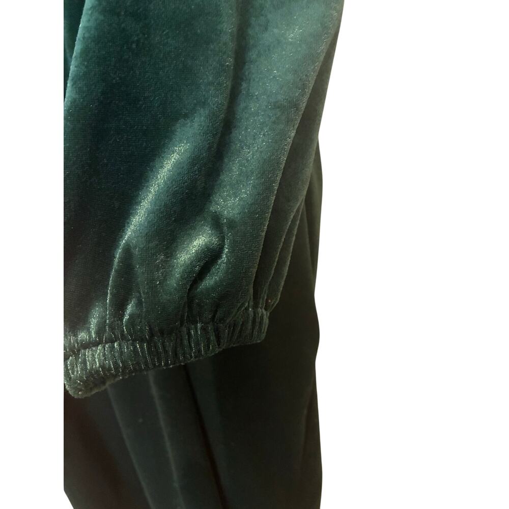 Vintage BLAIR Women's Velvet Emerald Green Maxi Nightgown Dress Off Shoulder M/L - Picture 3 of 10